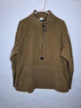 USMC Polartec Fleece Pullover Mens L Coyote Brown Half Zip Peckham Marines